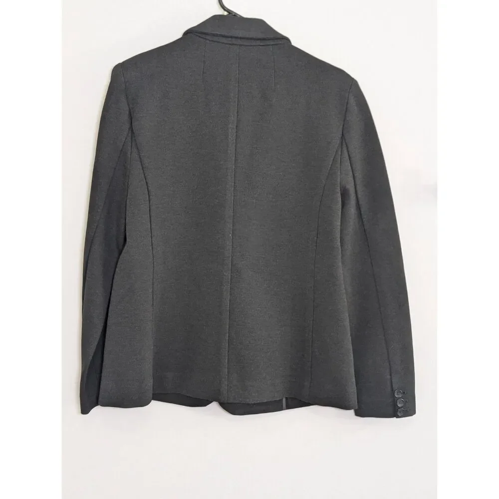 J. Crew Charcoal Grey Ponte Knit Blazer Career Workwear Size 10 Minimalist